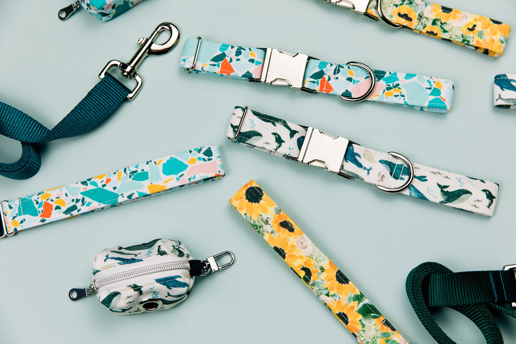 Watercolour Whales Water Resistant Dog Collar