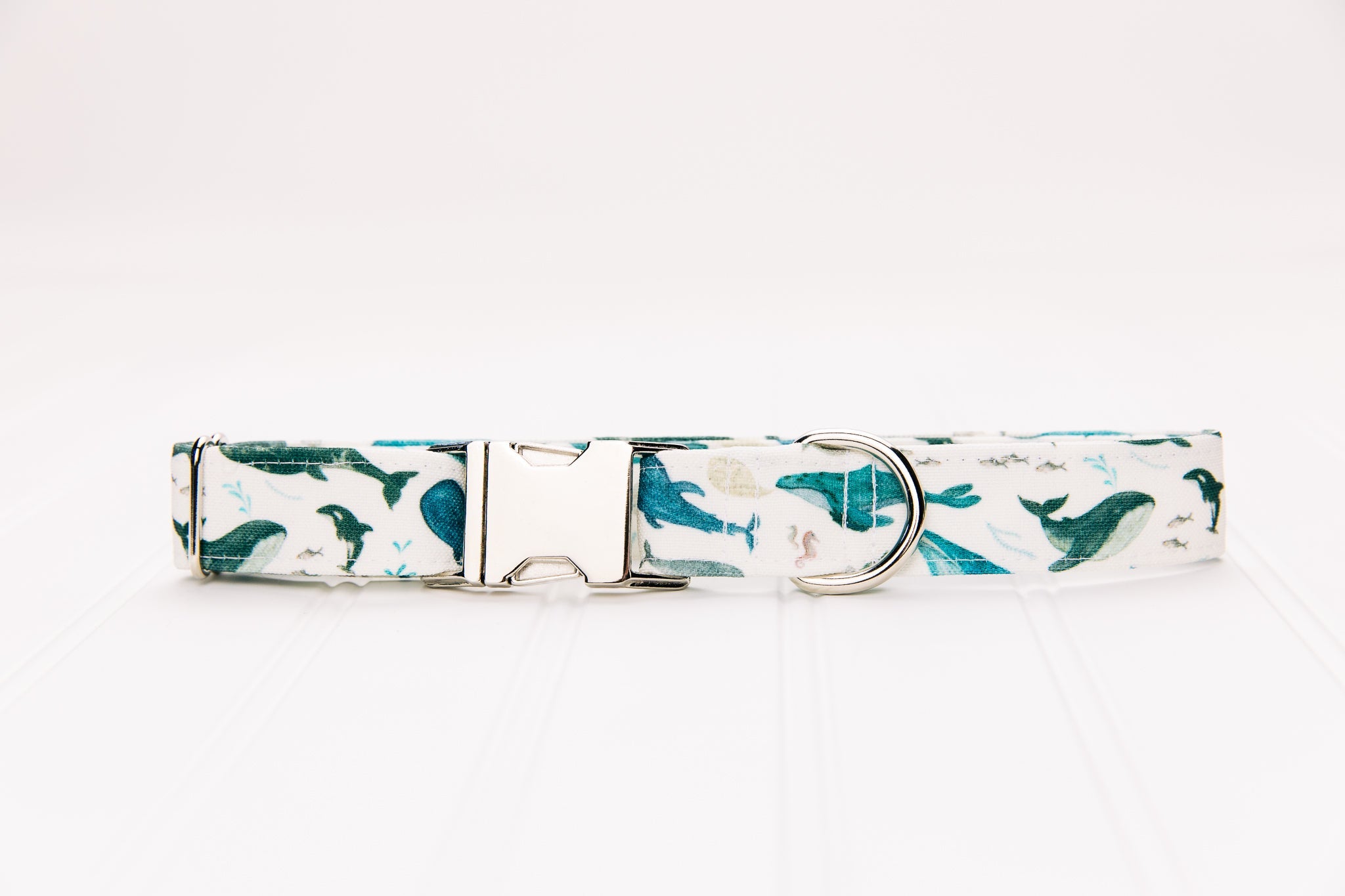 Watercolour Whales Water Resistant Dog Collar