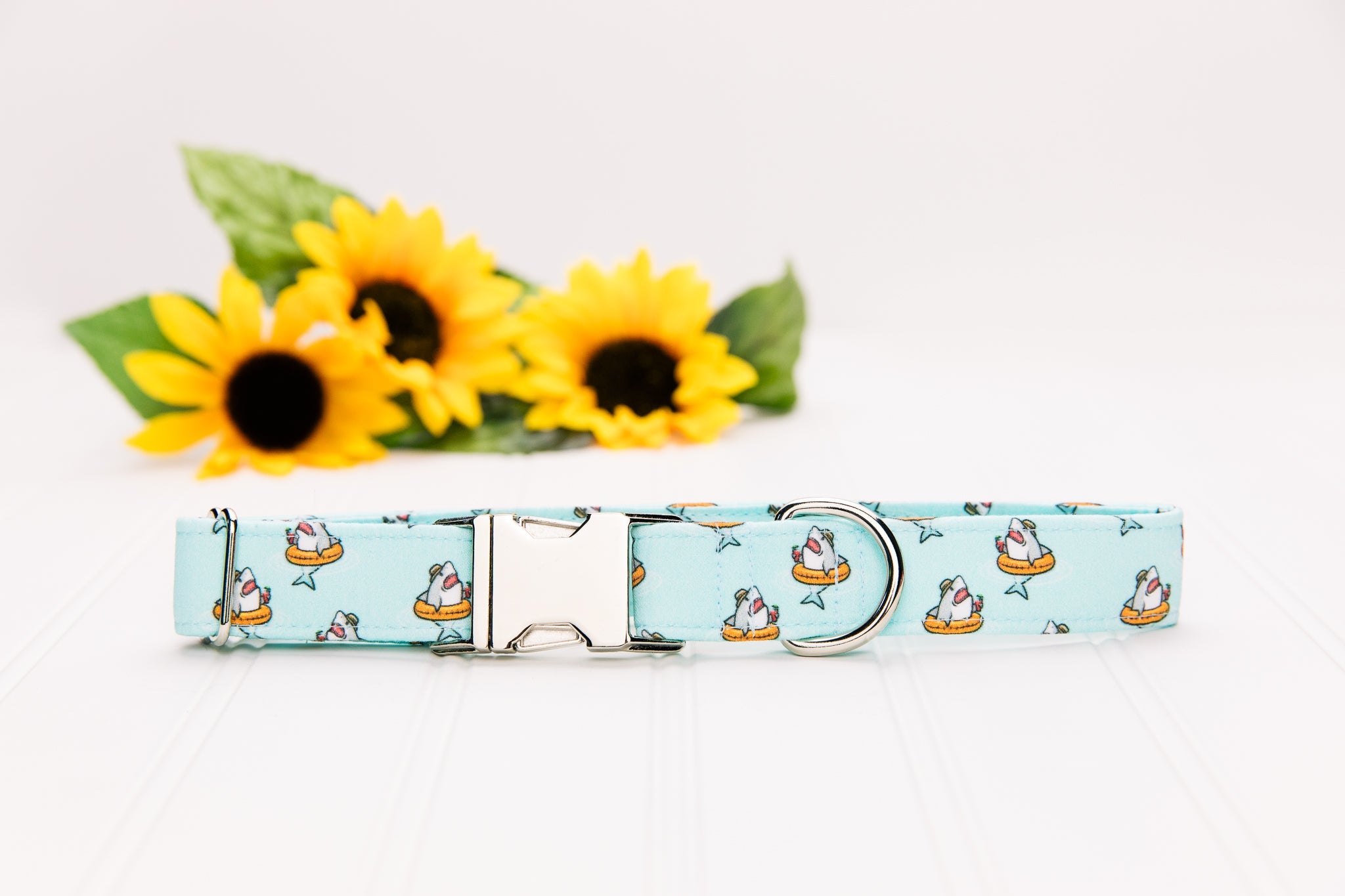Sharks on Floaties Dog Collar