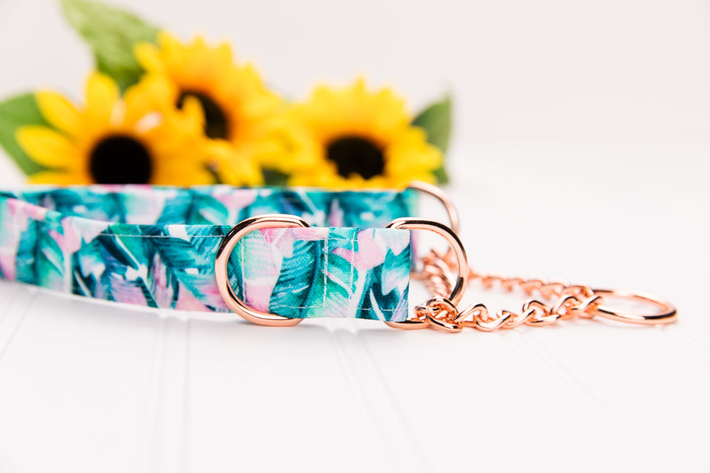 Tropical Banana Leaf Water Resistant Dog Collar