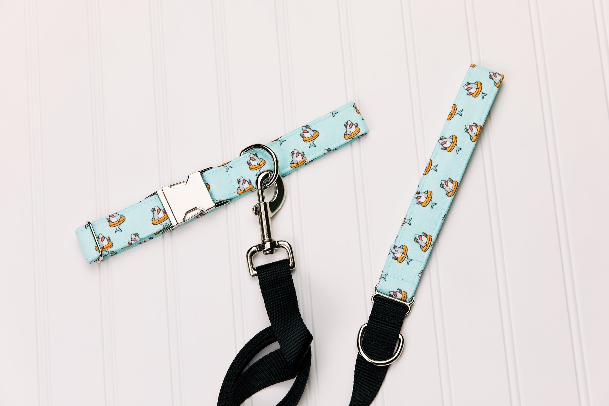Sharks on Floaties Dog Collar