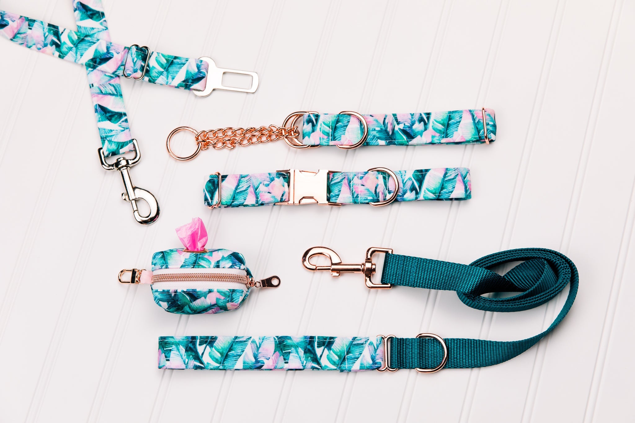 Tropical Banana Leaf Water Resistant Dog Collar